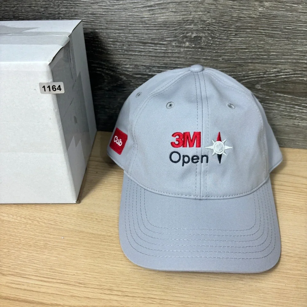 3M Open Hat Cap Strap Back Gray Levelwear Performance Golf Minnesota‎